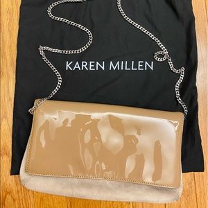 Karen Millen Patent Leather& Suede Brompton Clutch